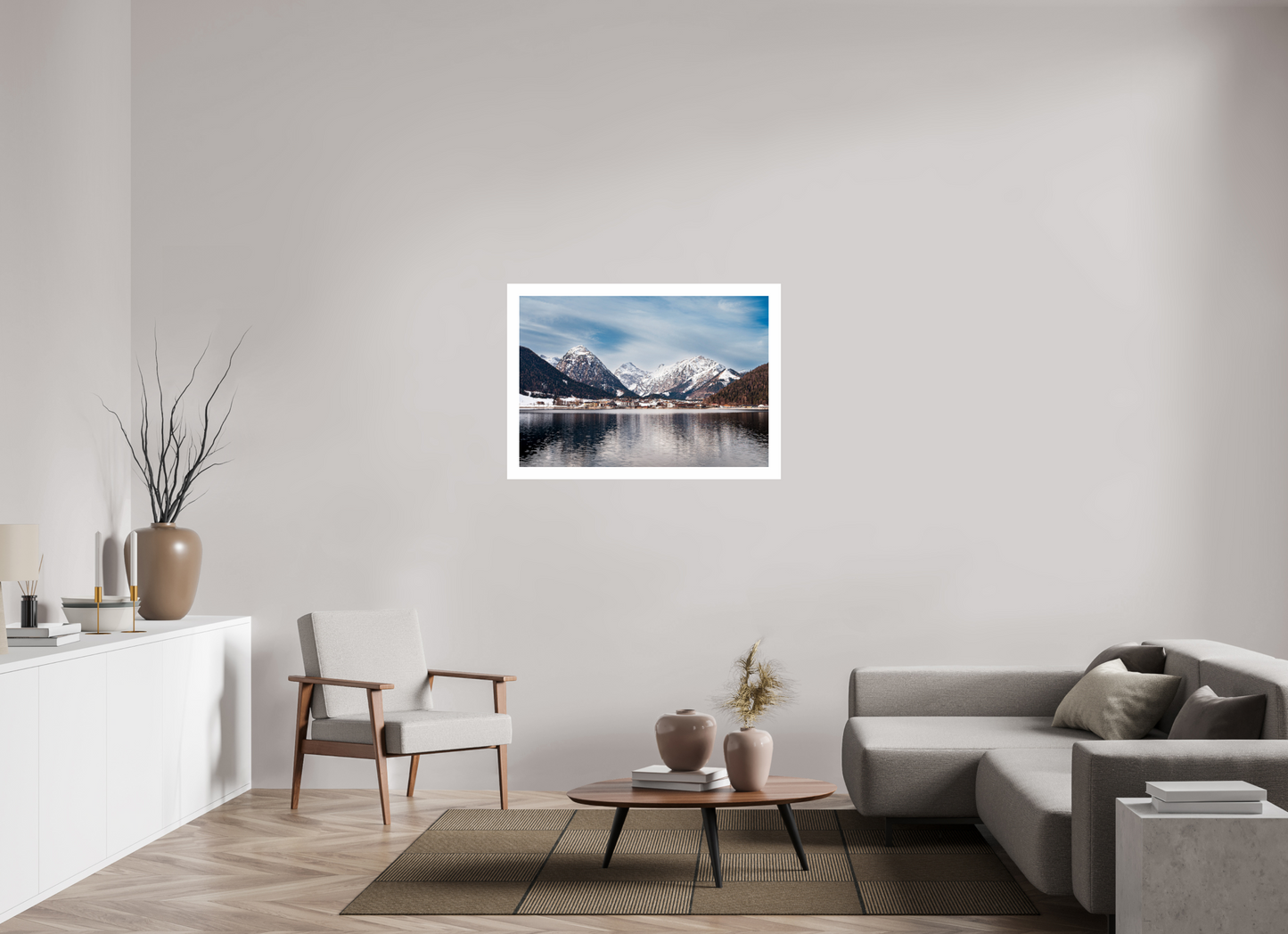 102 x 70 cm, Unframed Photo Print On Fuji Crystal DP II 5cm white border A village in Austria