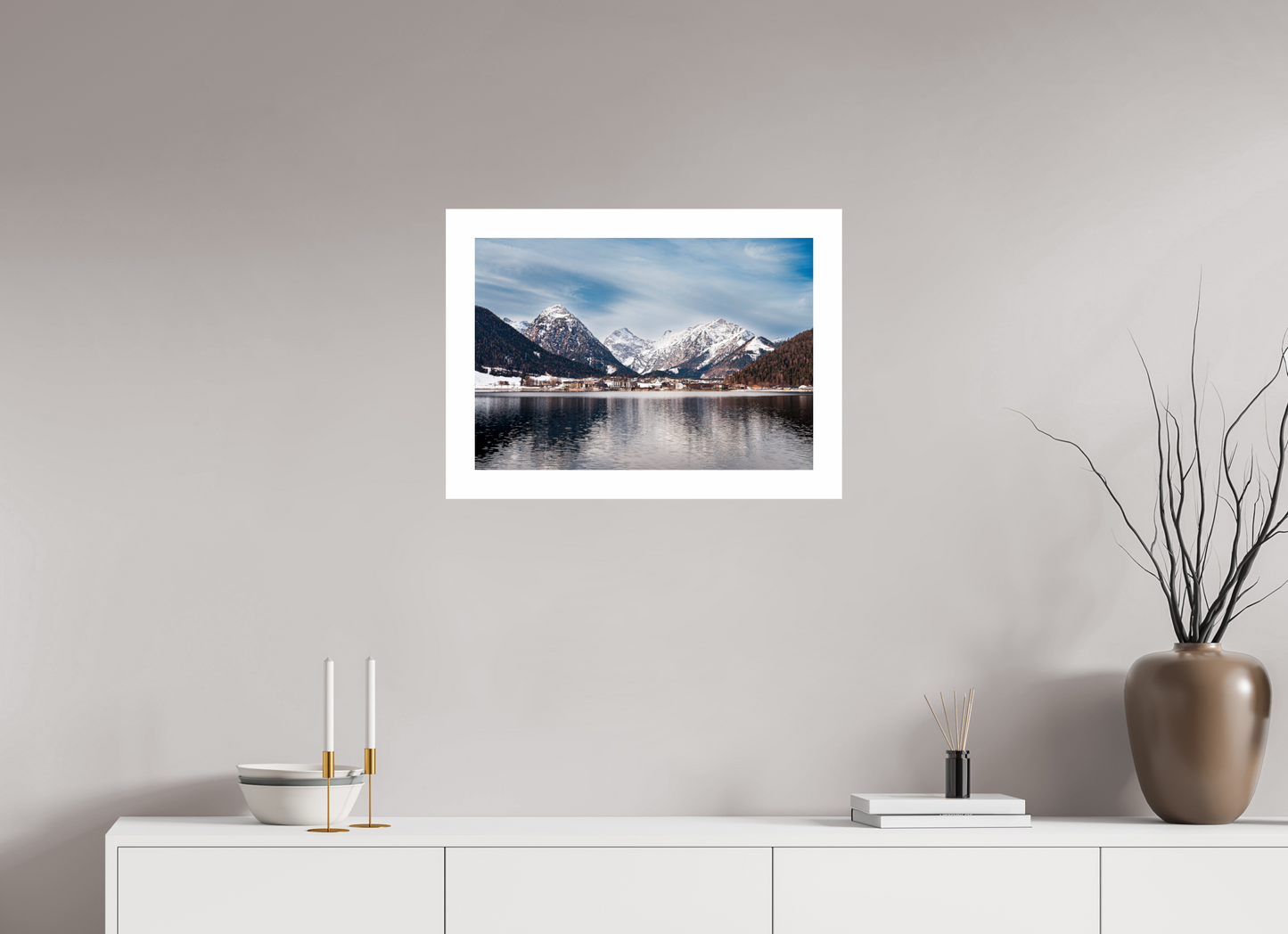 58,3 x 40 cm, Unframed Photo Print On Fuji Crystal DP II 5cm white border A village in Austria
