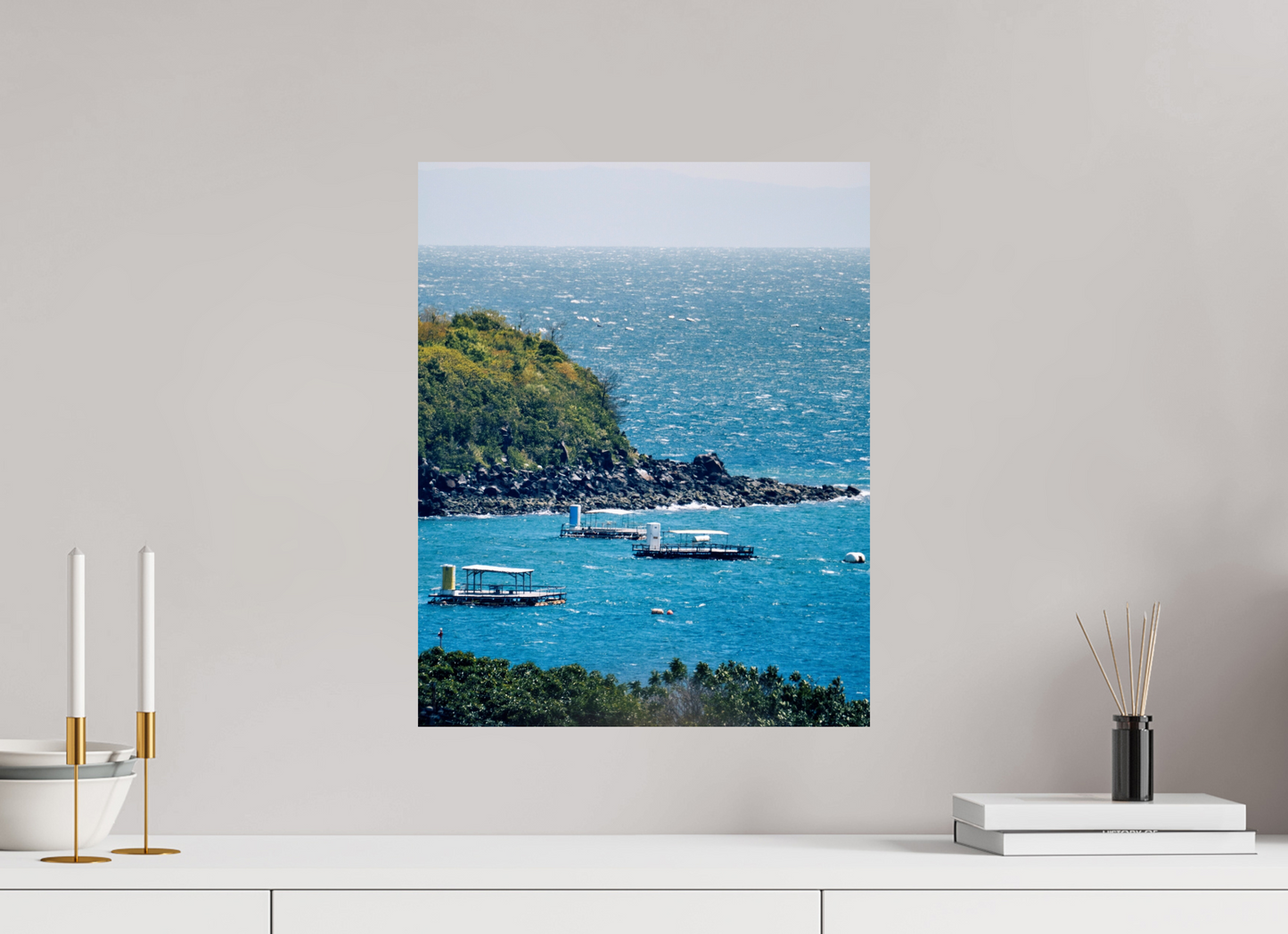 40 x 50 cm, Photo Print On Fuji Crystal DP II Boats at shore
