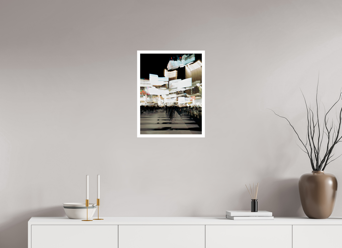 40 x 52,4 cm, Unframed Photo Print On Fuji Crystal DP II 2cm white border Blurred Shibuya