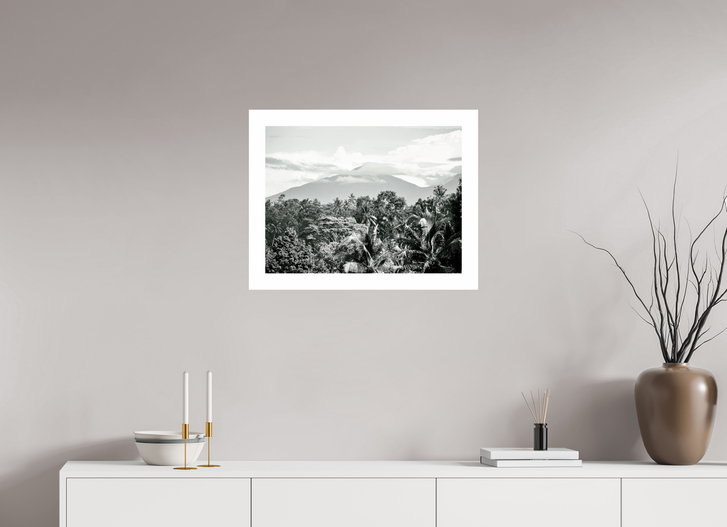60 x 45 cm, Unframed Photo Print On Fuji Crystal DP II 5cm white border Mountain at back
