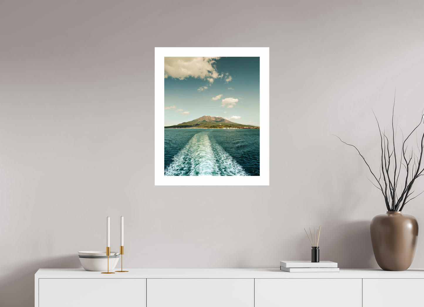 50 x 62,5 cm, Unframed Photo Print On Fuji Crystal DP II 5cm white border Back to Kagoshima