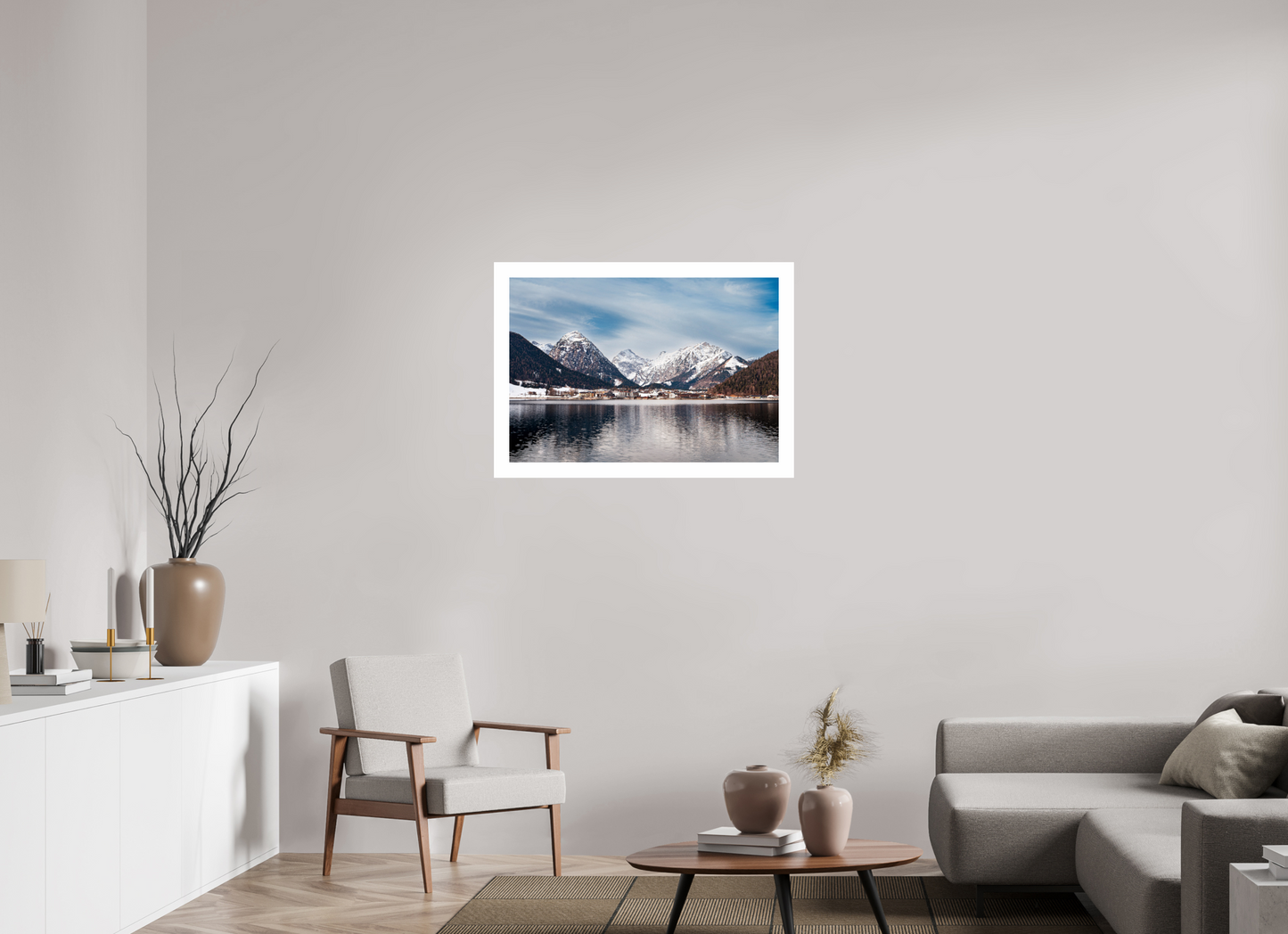 87,4 x 60 cm, Unframed Photo Print On Fuji Crystal DP II 5cm white border A village in Austria