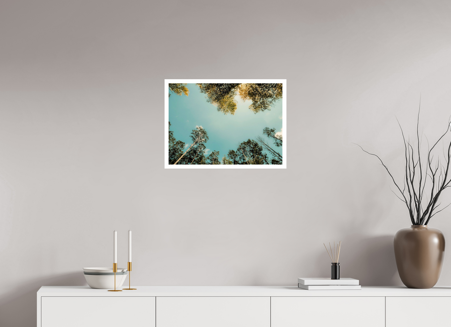 56 x 40 cm, Unframed Photo Print On Fuji Crystal DP II 2cm white border Reflected trees