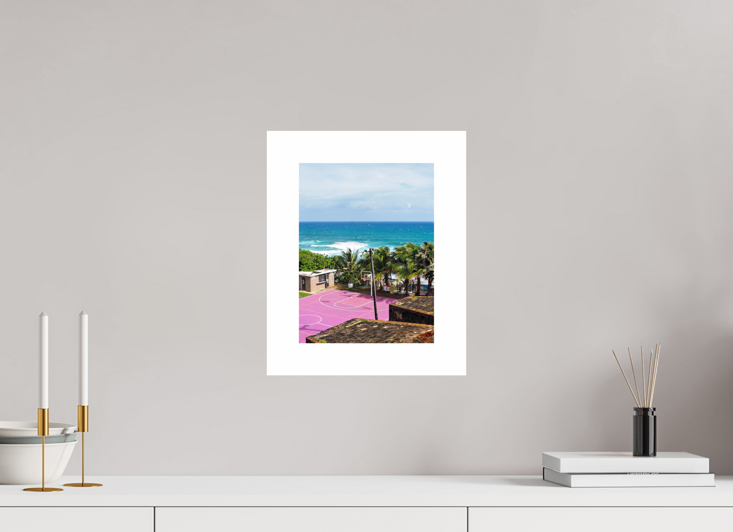 21 x 28 cm, Unframed Photo Print On Fuji Crystal DP II 5cm white border The pink court