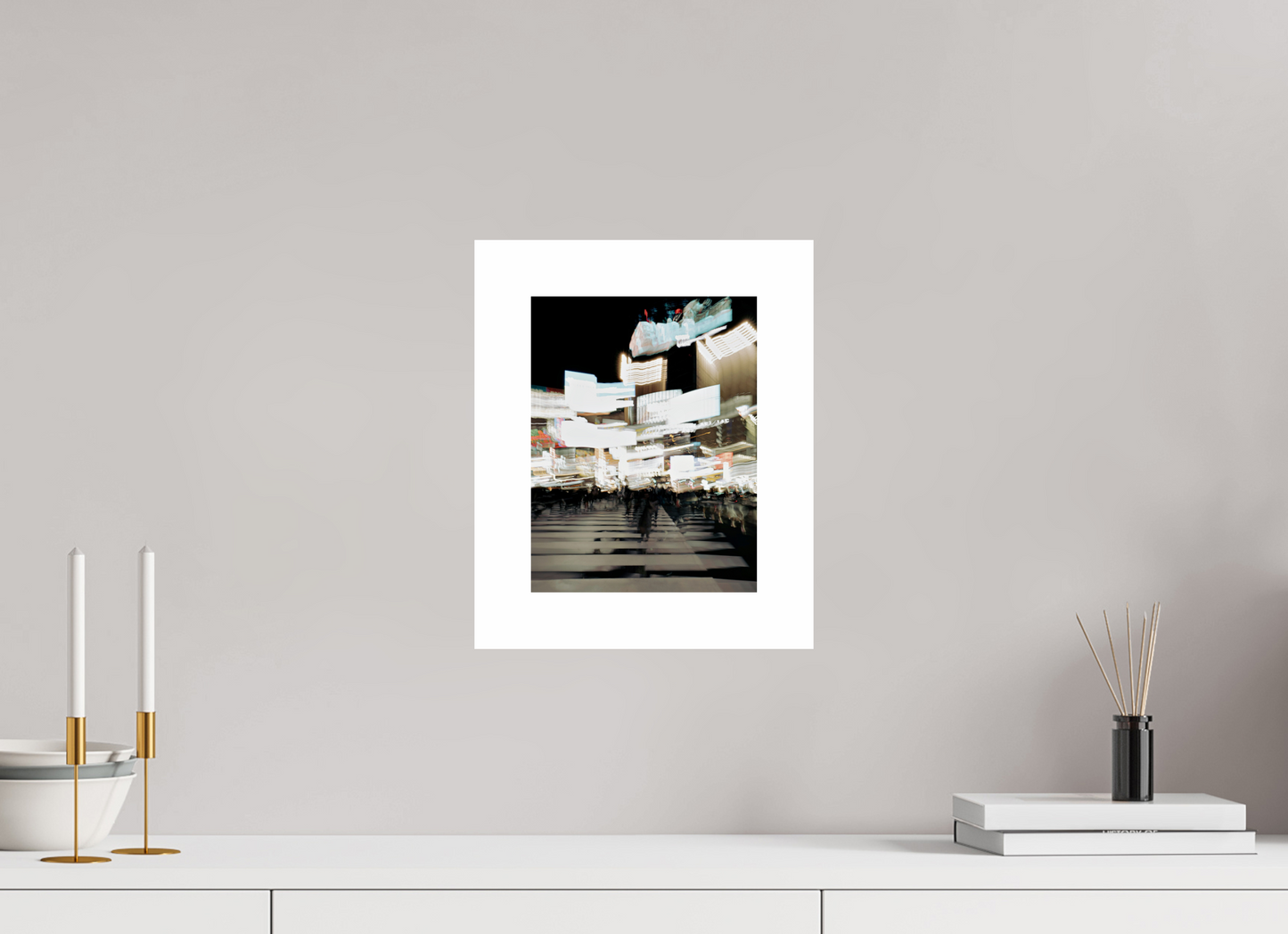 20 x 26,2 cm, Unframed Photo Print On Fuji Crystal DP II 5cm white border Blurred Shibuya