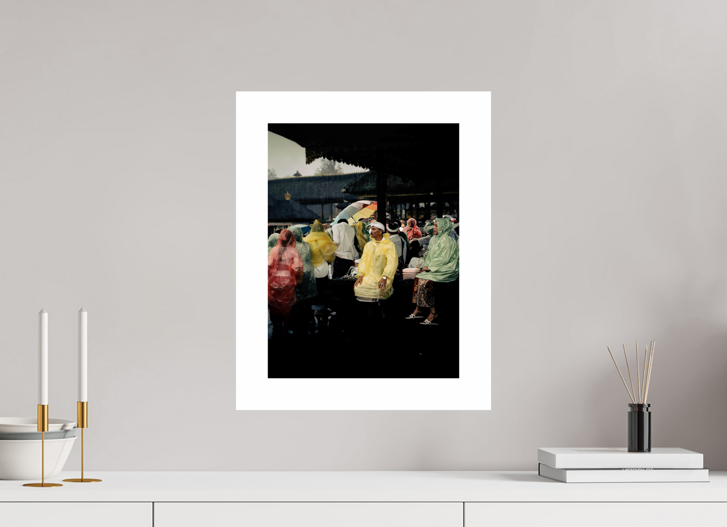 30 x 40 cm, Unframed Photo Print On Fuji Crystal DP II 5cm white border Sitting out the rain