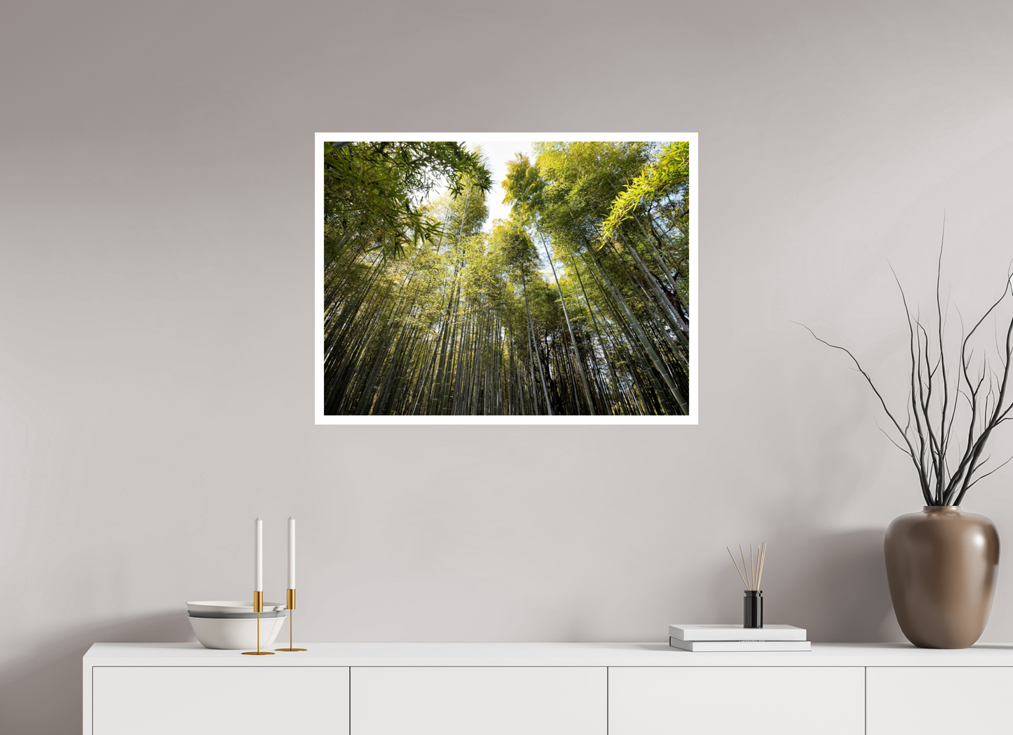 80 x 60 cm, Unframed Photo Print On Fuji Crystal DP II 2cm white border Bamboo Japan