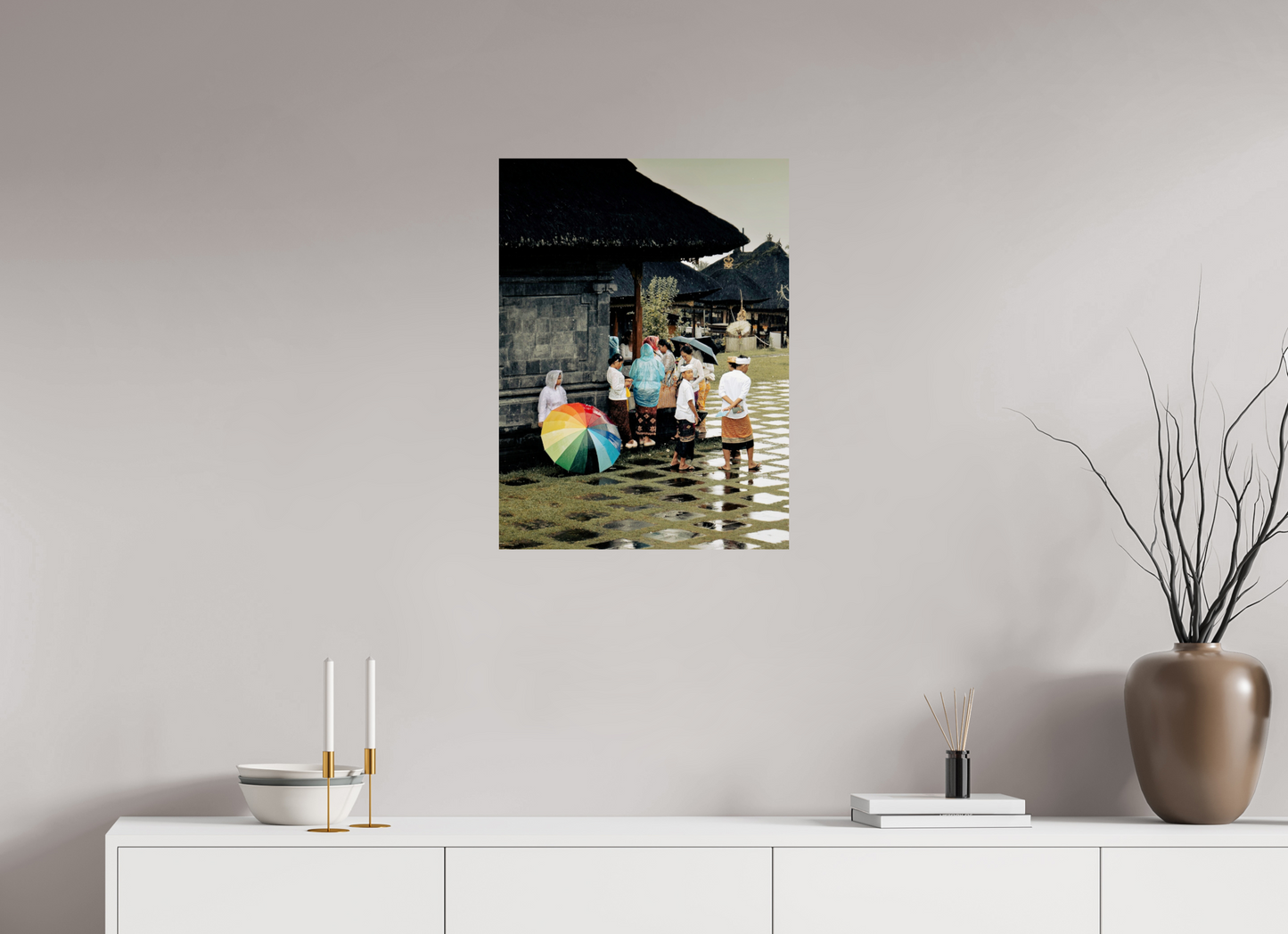 50 x 67,4 cm, Photo Print On Fuji Crystal DP II Standing out the rain at ceremony