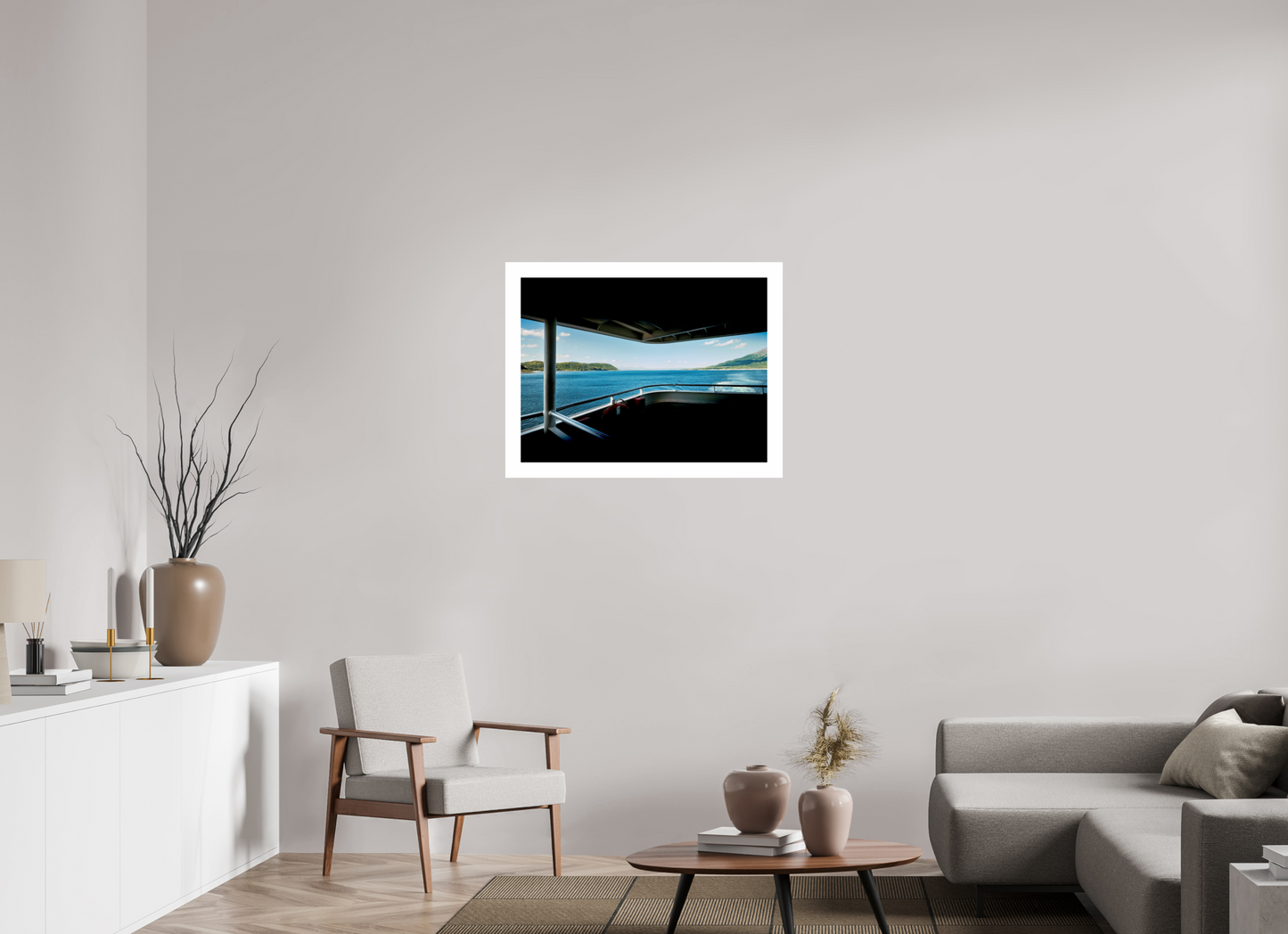 80 x 60 cm, Unframed Photo Print On Fuji Crystal DP II 5cm white border From the ferry