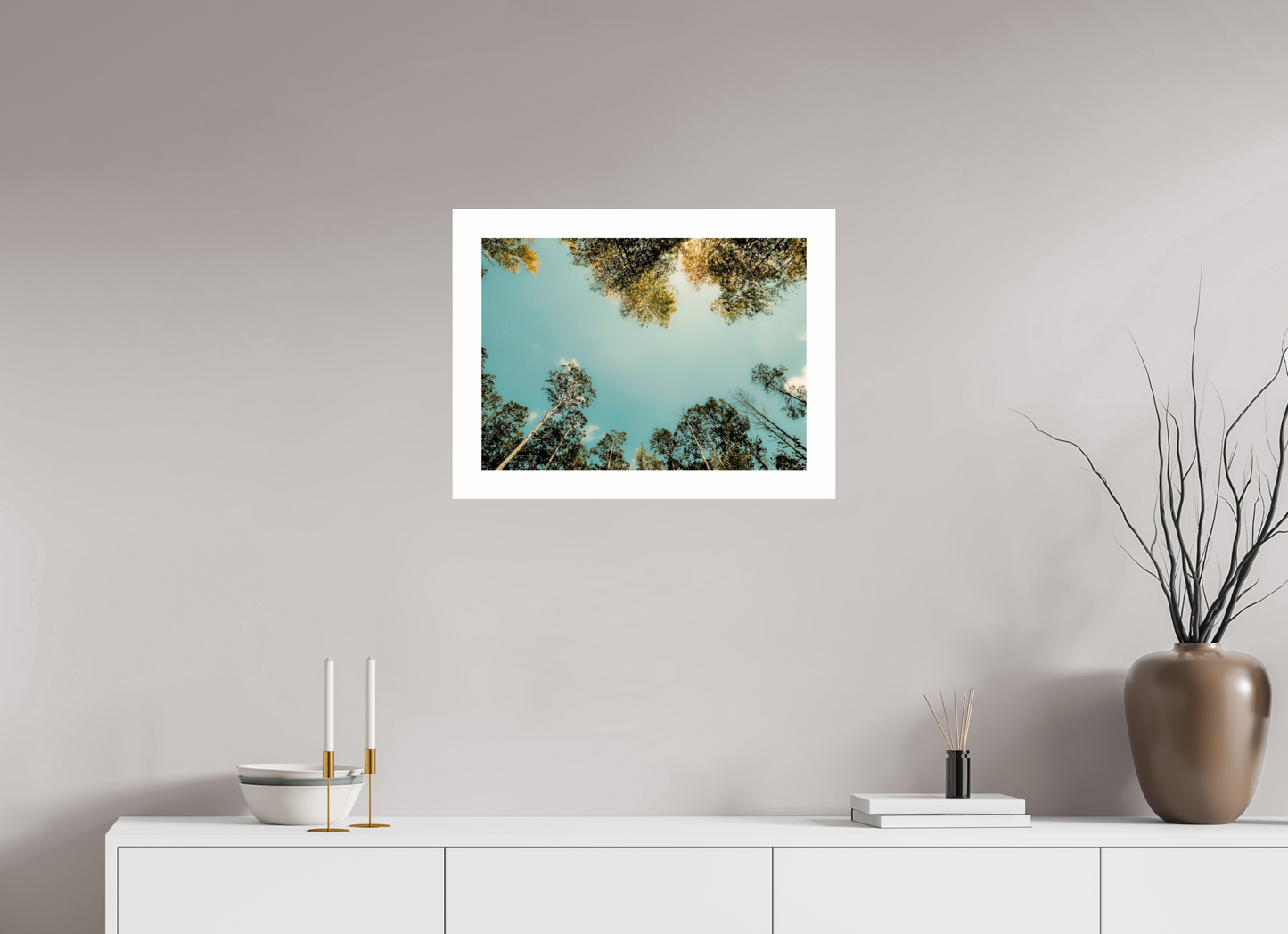 56 x 40 cm, Unframed Photo Print On Fuji Crystal DP II 5cm white border Reflected trees