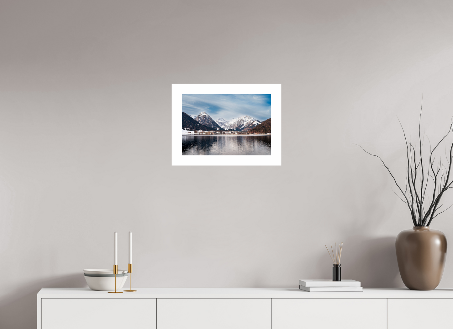 43,7 x 30 cm, Unframed Photo Print On Fuji Crystal DP II 5cm white border A village in Austria