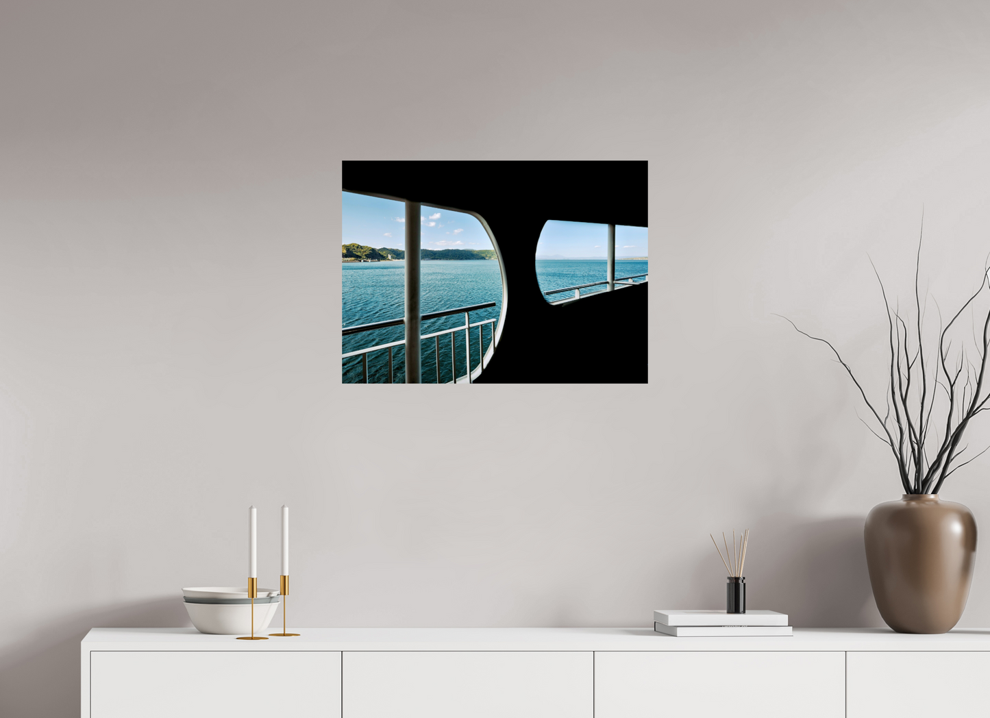 68,6 x 50 cm, Photo Print On Fuji Crystal DP II A ferry view - two window perspective
