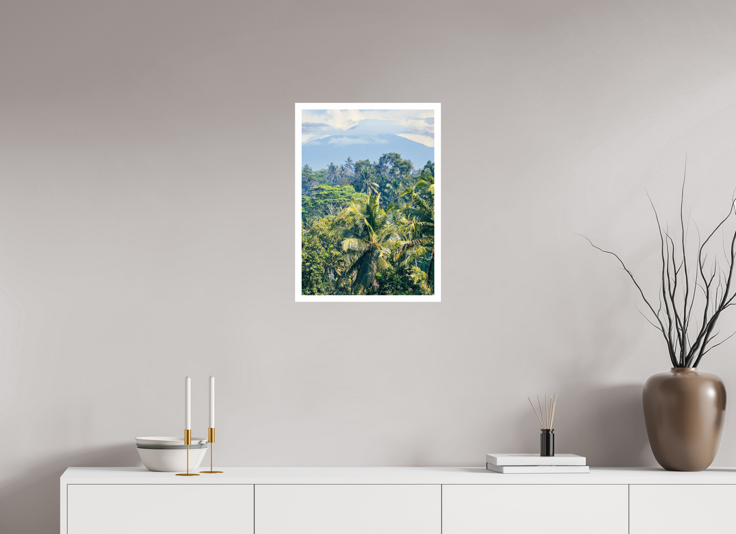 40 x 56 cm, Unframed Photo Print On Fuji Crystal DP II 2cm white border Tropical mountain