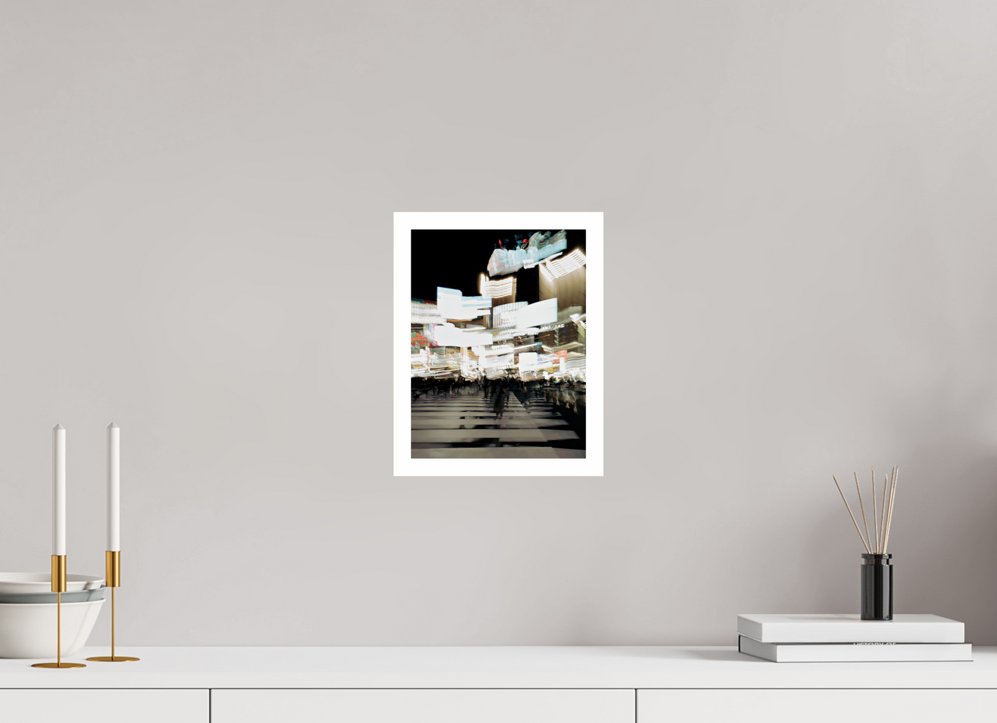20 x 26,2 cm, Unframed Photo Print On Fuji Crystal DP II 2cm white border Blurred Shibuya