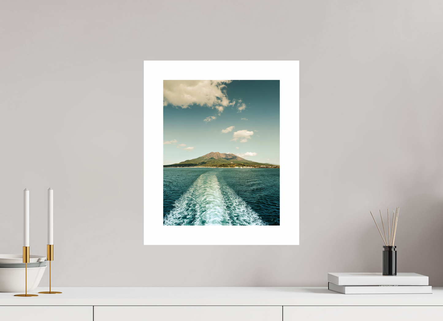 30 x 37,5 cm, Unframed Photo Print On Fuji Crystal DP II 5cm white border Back to Kagoshima