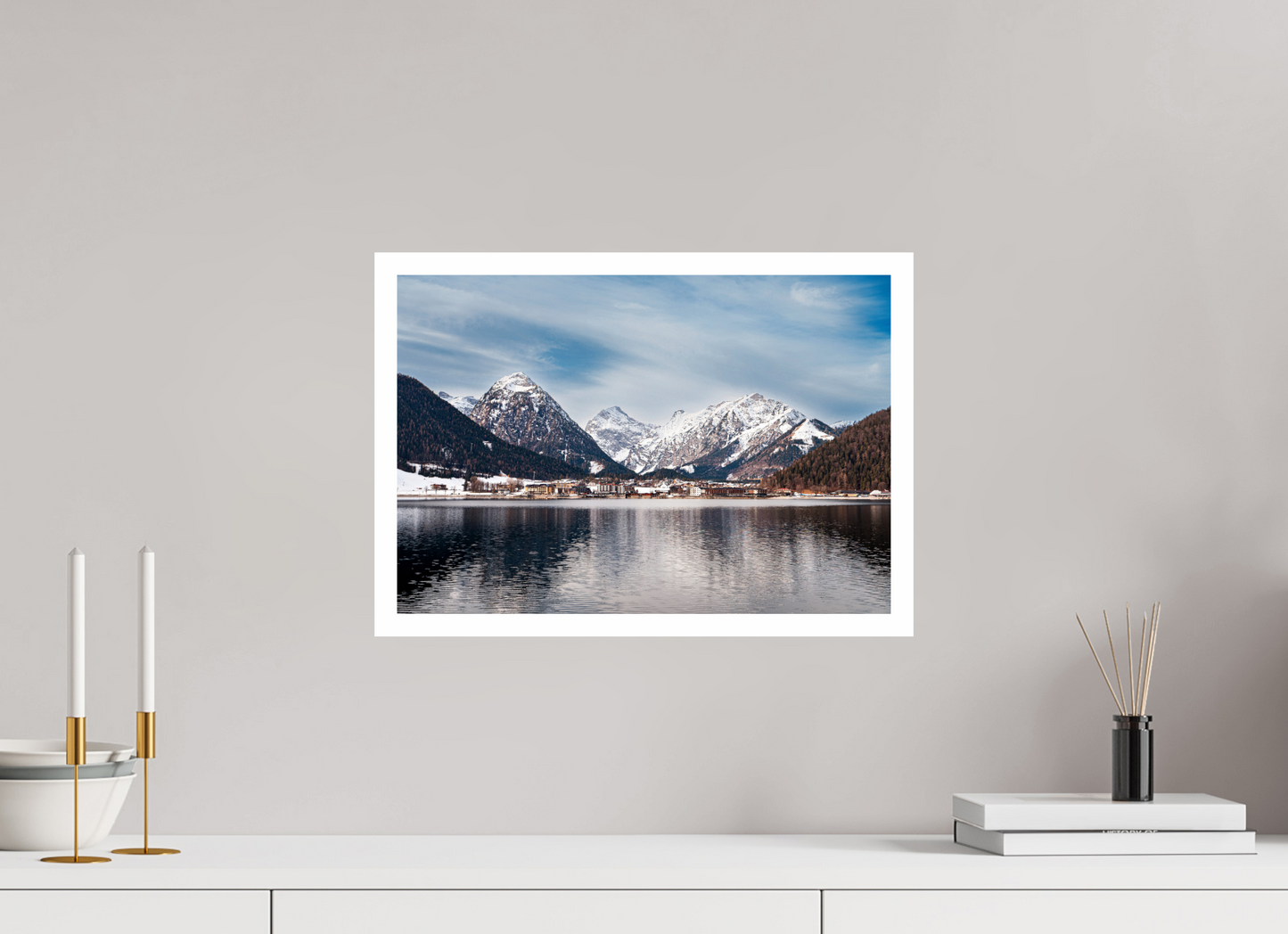 43,7 x 30 cm, Unframed Photo Print On Fuji Crystal DP II 2cm white border A village in Austria