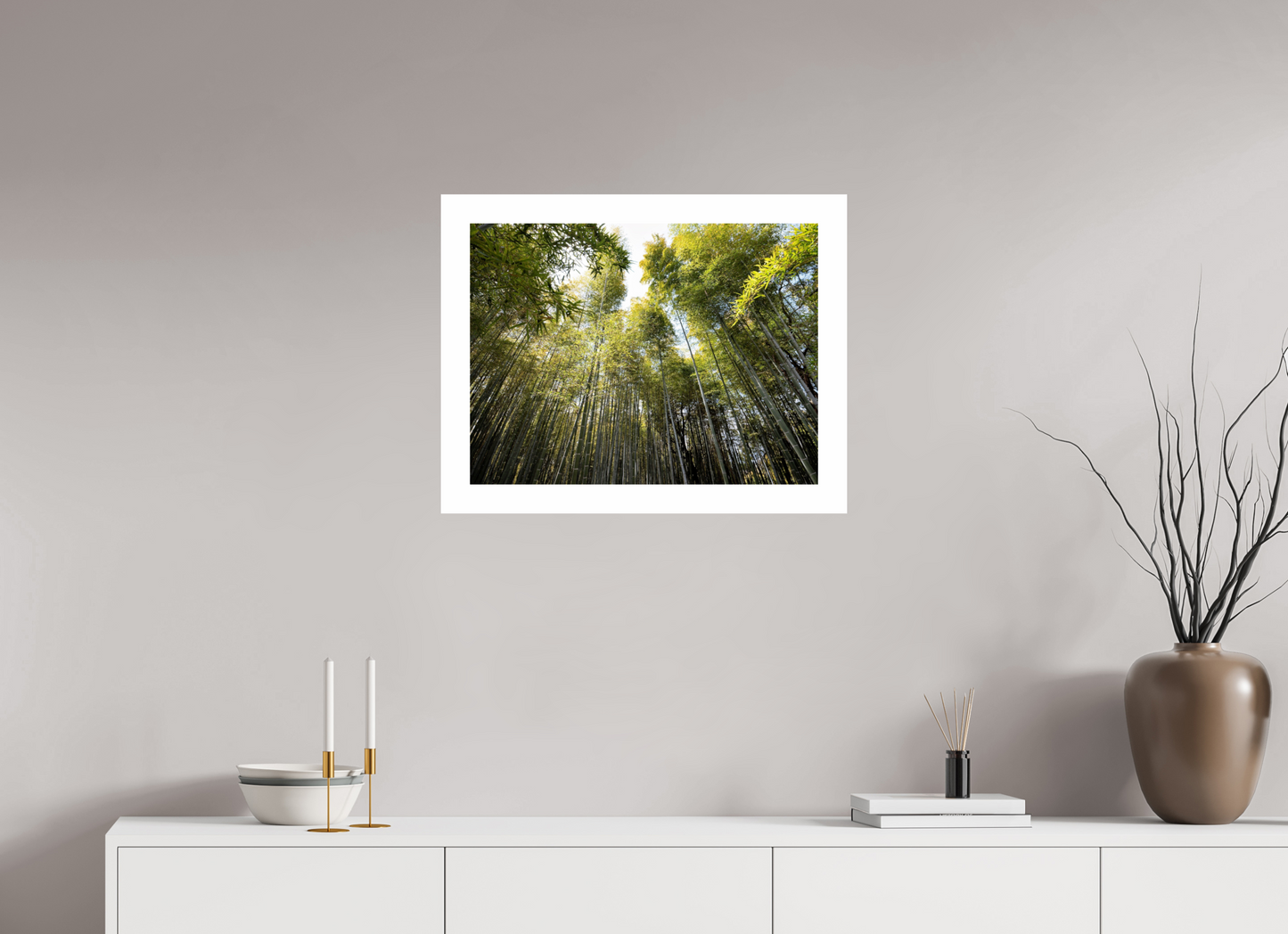 60 x 45 cm, Unframed Photo Print On Fuji Crystal DP II 5cm white border Bamboo Japan