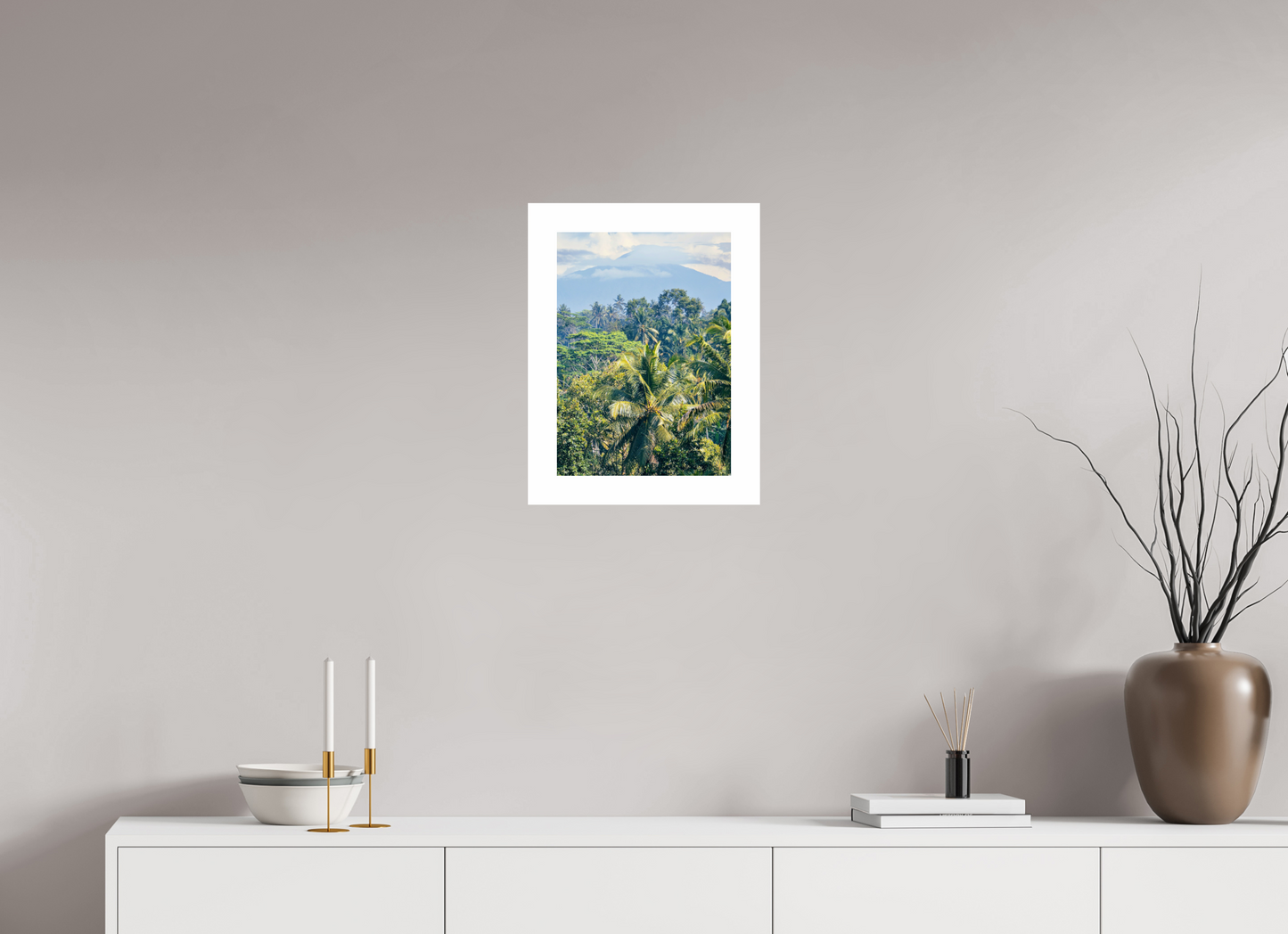30 x 42 cm, Unframed Photo Print On Fuji Crystal DP II 5cm white border Tropical mountain