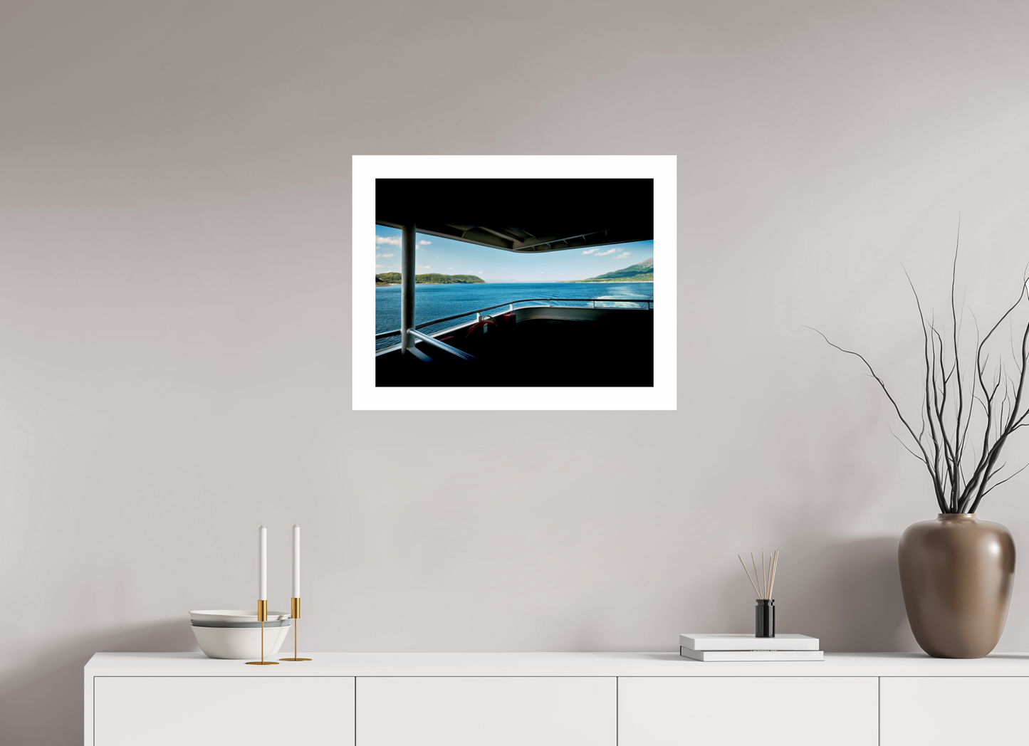 60 x 45 cm, Unframed Photo Print On Fuji Crystal DP II 5cm white border From the ferry