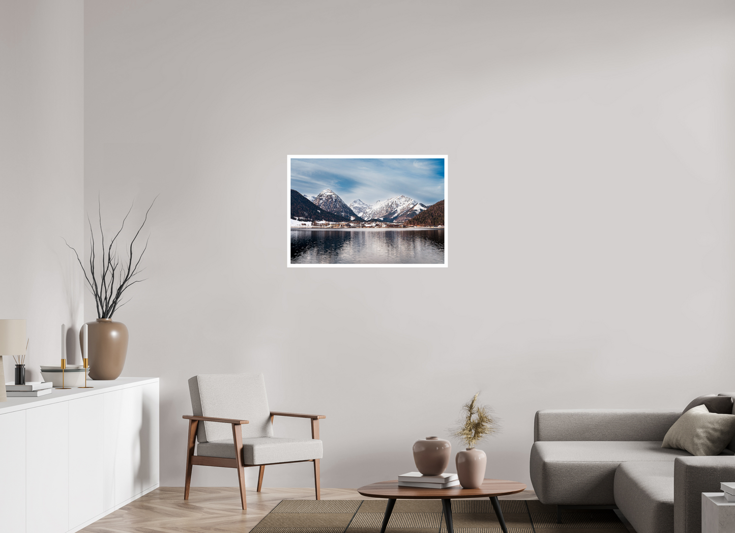 87,4 x 60 cm, Unframed Photo Print On Fuji Crystal DP II 2cm white border A village in Austria