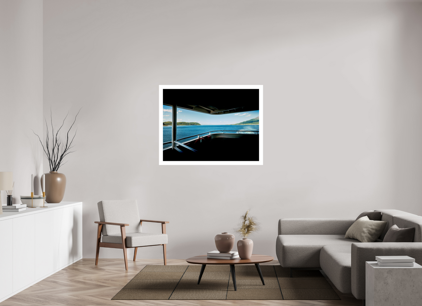 120 x 90 cm, Unframed Photo Print On Fuji Crystal DP II 5cm white border From the ferry