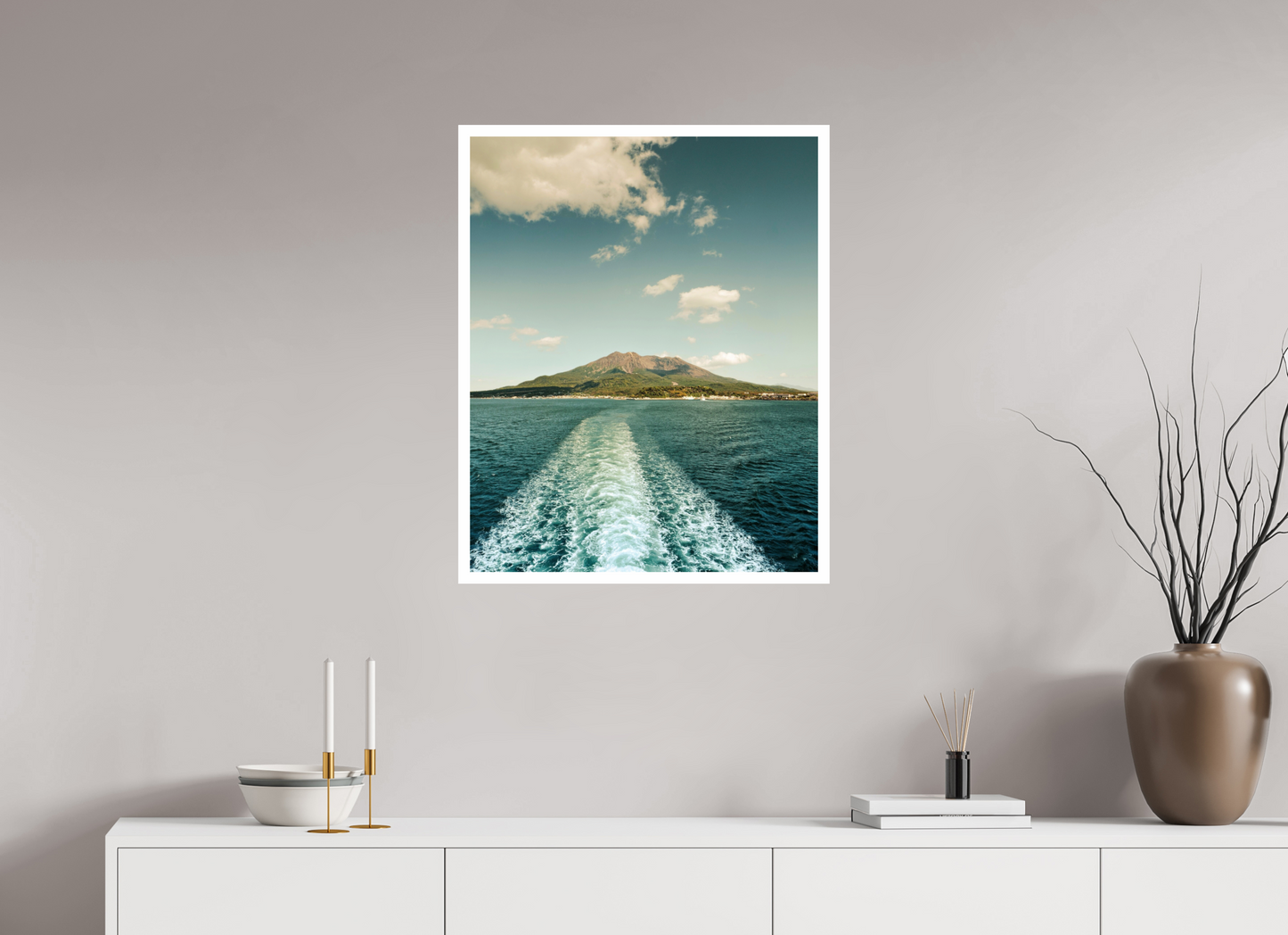 60 x 75 cm, Unframed Photo Print On Fuji Crystal DP II 2cm white border Back to Kagoshima