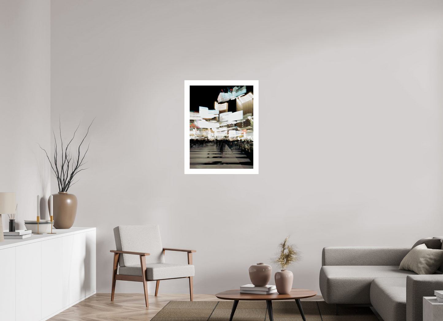 60 x 78,6 cm, Unframed Photo Print On Fuji Crystal DP II 5cm white border Blurred Shibuya