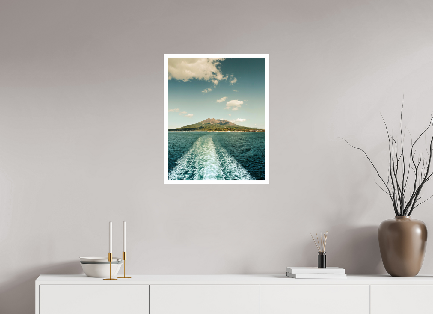 50 x 62,5 cm, Unframed Photo Print On Fuji Crystal DP II 2cm white border Back to Kagoshima