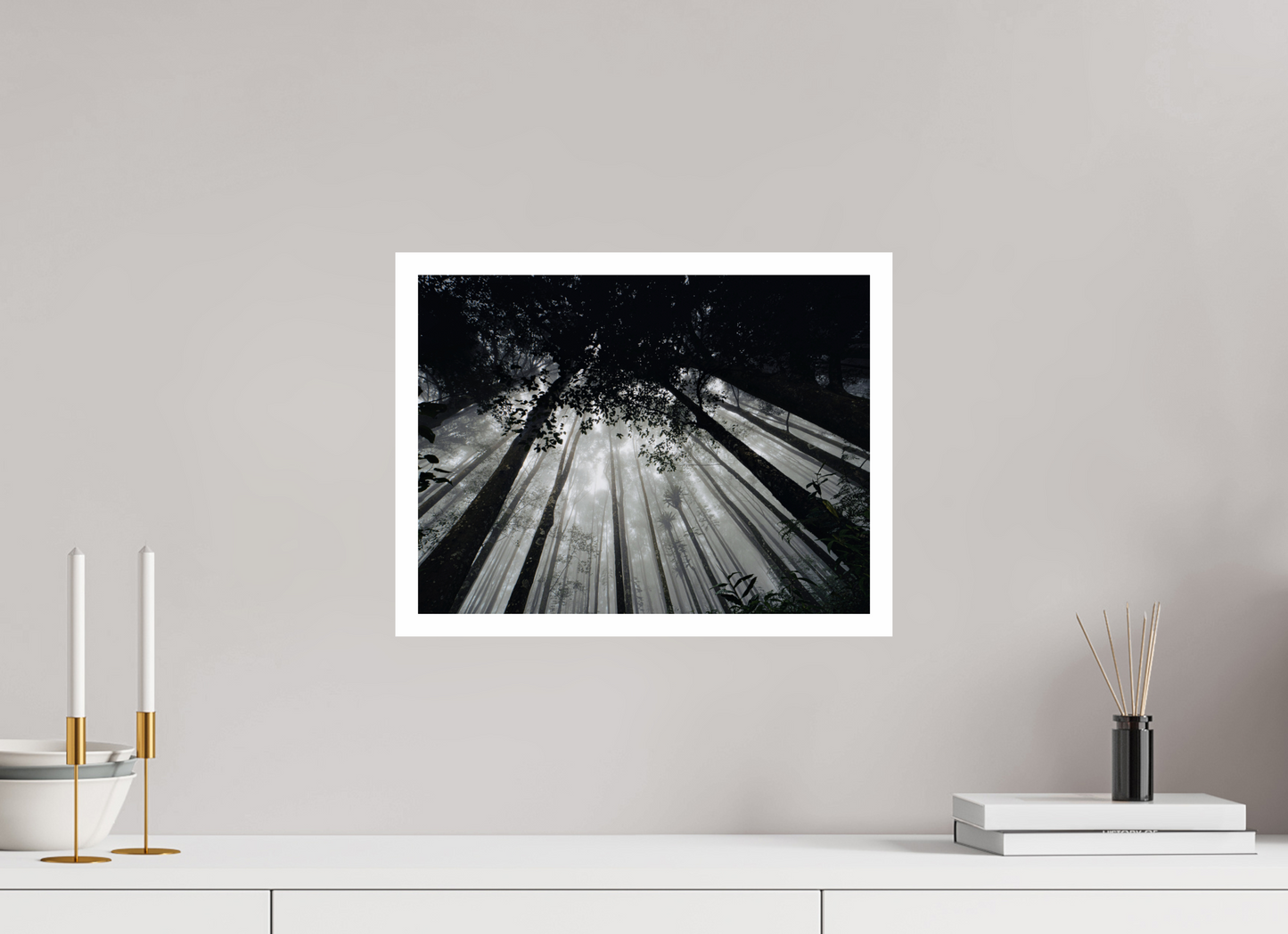 40 x 30 cm, Unframed Photo Print On Fuji Crystal DP II 2cm white border The morning forest