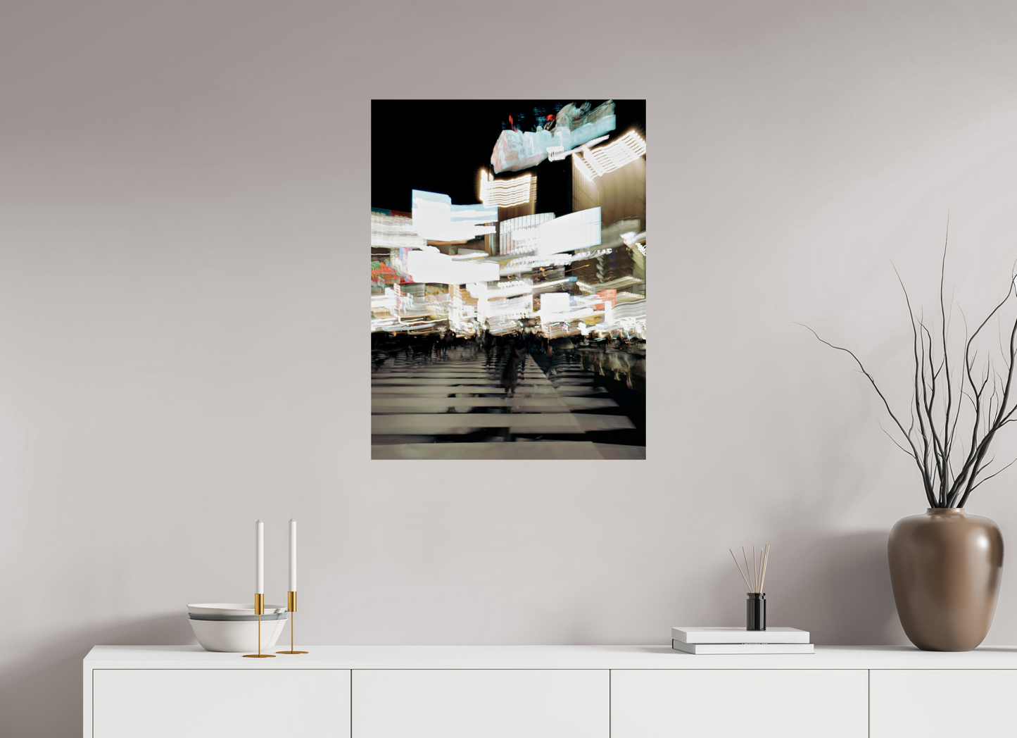 60 x 78,6 cm, Photo Print On Fuji Crystal DP II Blurred Shibuya