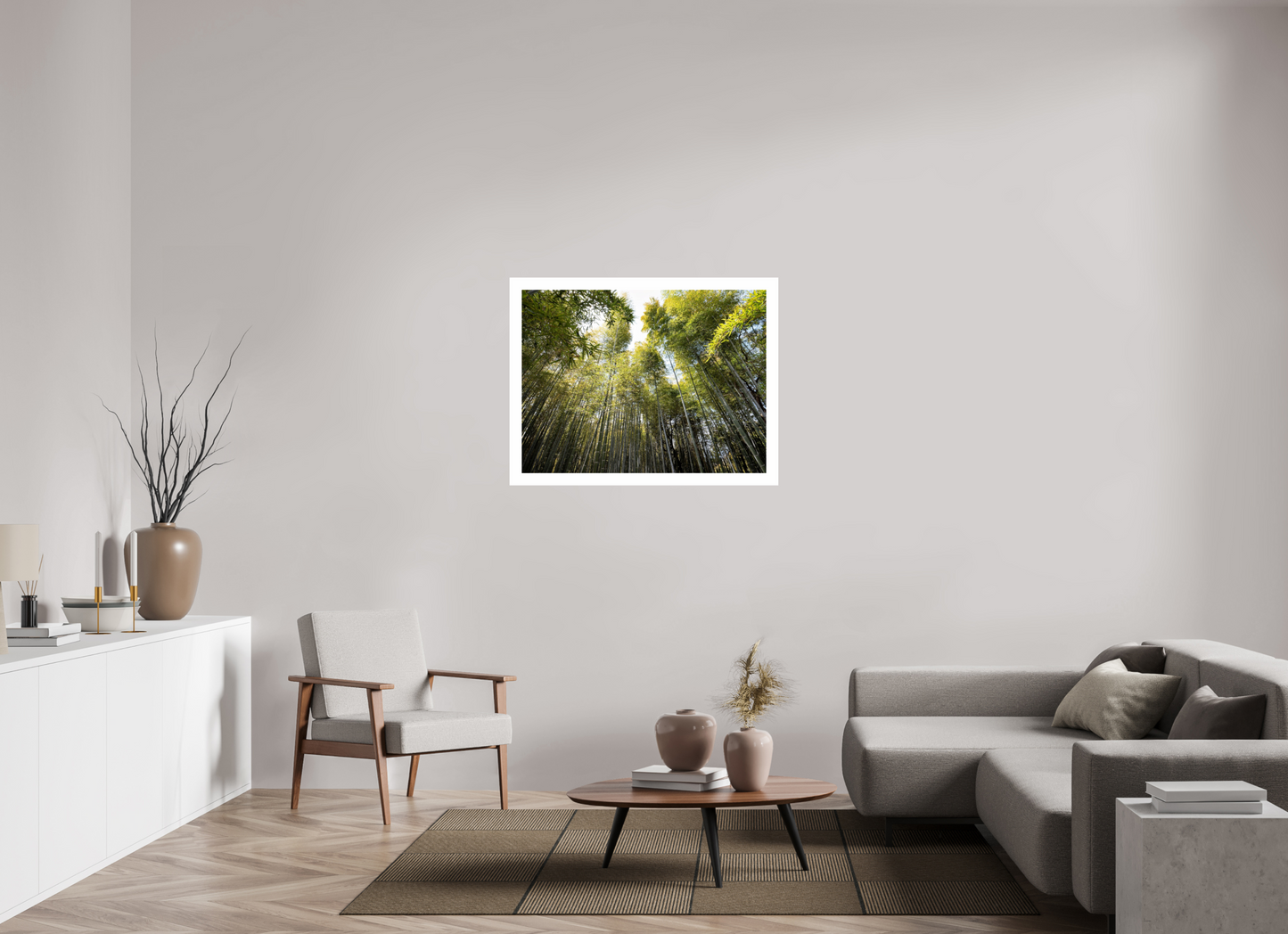 100 x 75 cm, Unframed Photo Print On Fuji Crystal DP II 5cm white border Bamboo Japan