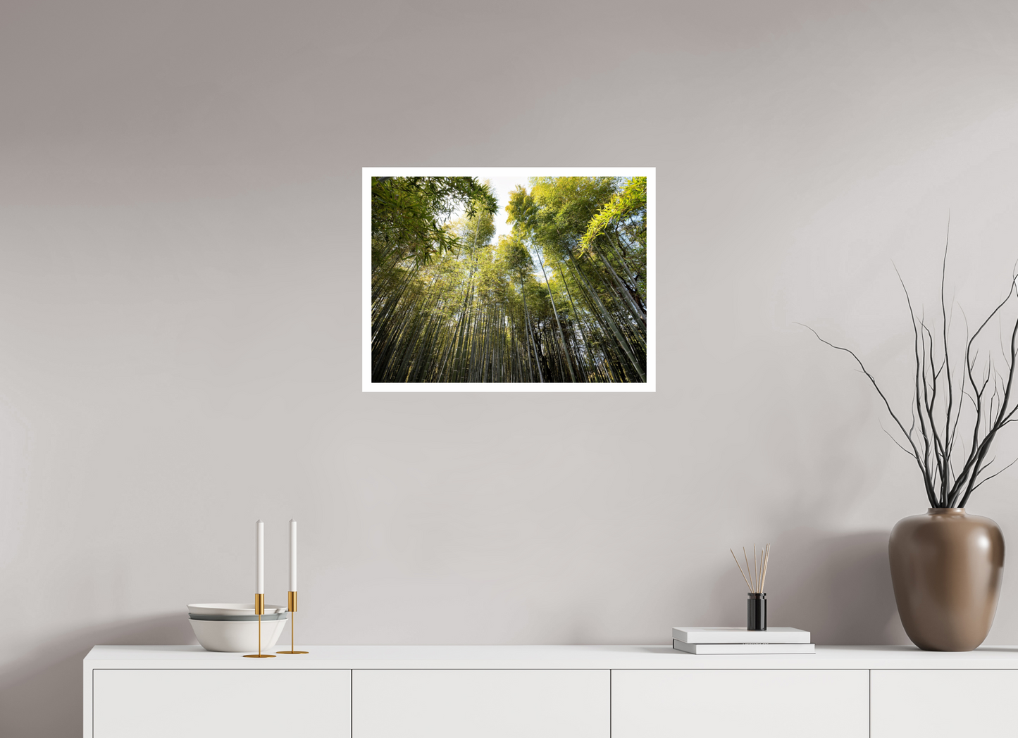 60 x 45 cm, Unframed Photo Print On Fuji Crystal DP II 2cm white border Bamboo Japan