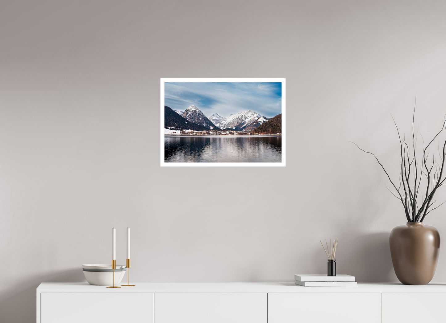 58,3 x 40 cm, Unframed Photo Print On Fuji Crystal DP II 2cm white border A village in Austria