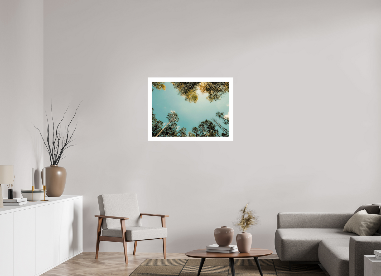 84 x 60 cm, Unframed Photo Print On Fuji Crystal DP II 5cm white border Reflected trees