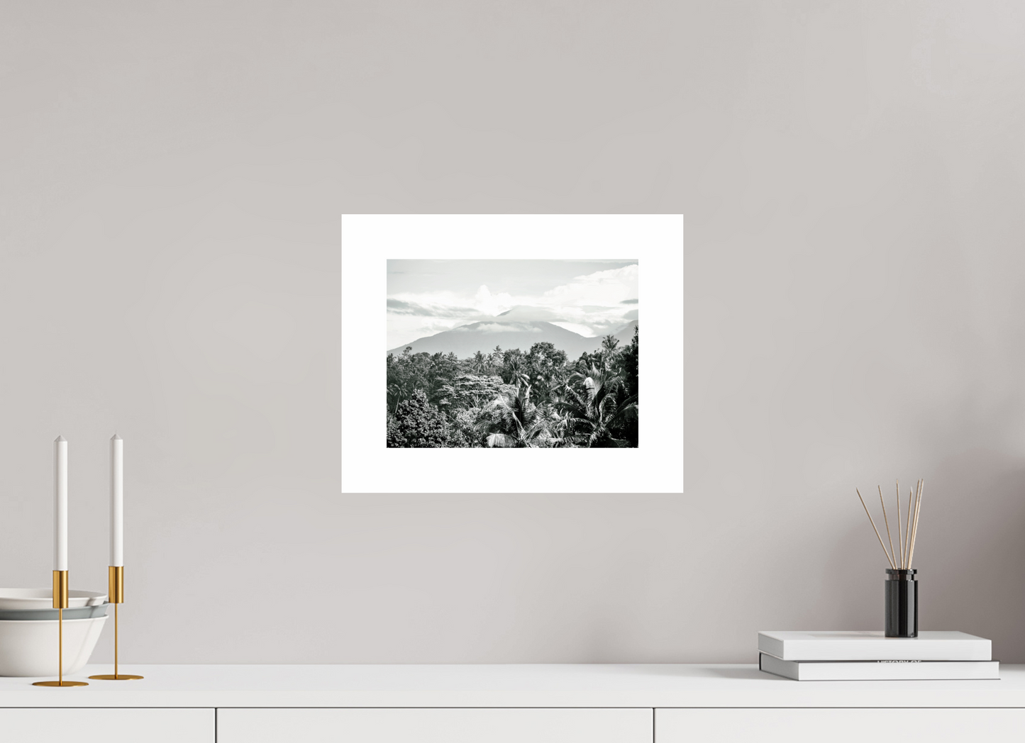 28 x 21 cm, Unframed Photo Print On Fuji Crystal DP II 5cm white border Mountain at back
