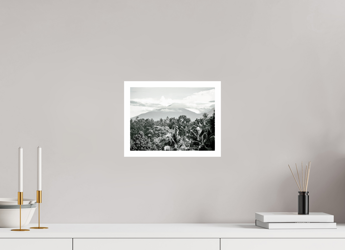 28 x 21 cm, Unframed Photo Print On Fuji Crystal DP II 2cm white border Mountain at back