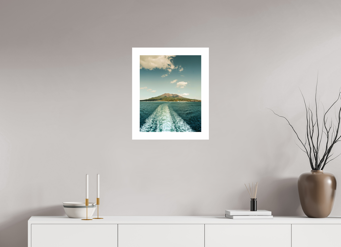 40 x 50 cm, Unframed Photo Print On Fuji Crystal DP II 5cm white border Back to Kagoshima