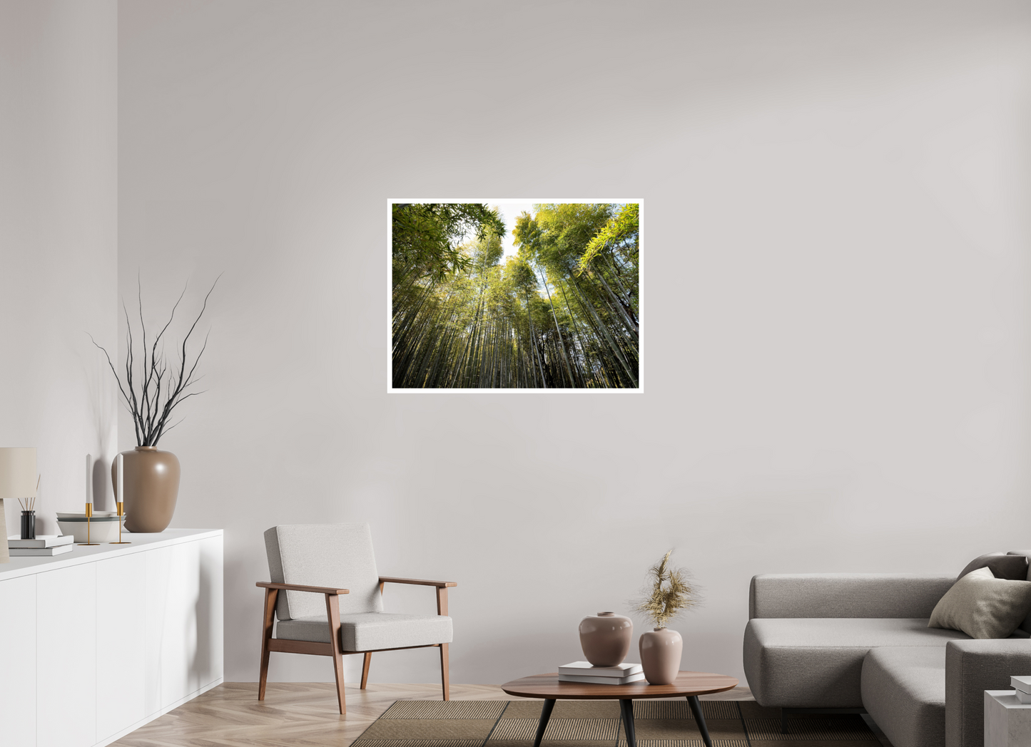 100 x 75 cm, Unframed Photo Print On Fuji Crystal DP II 2cm white border Bamboo Japan