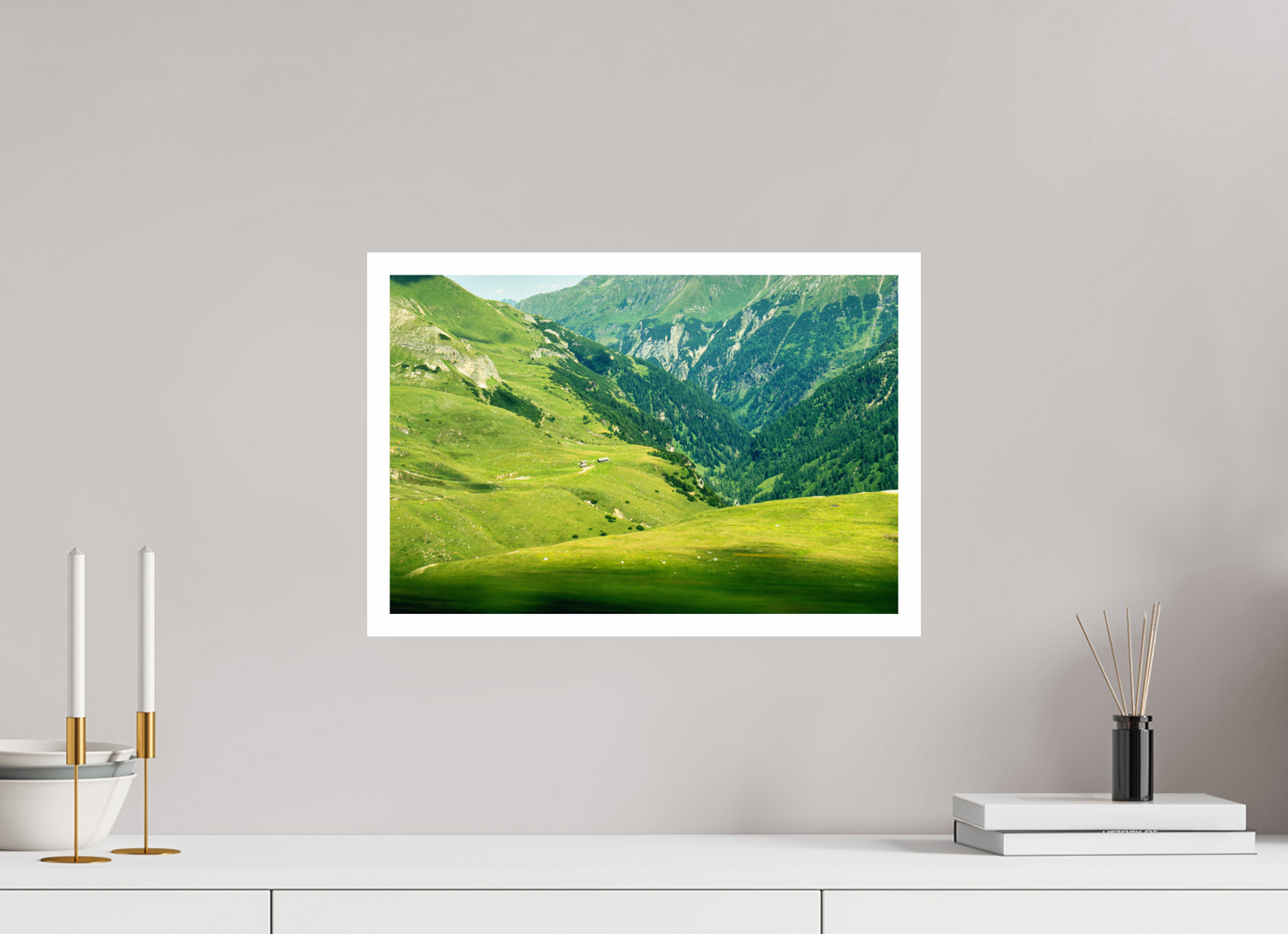45 x 30 cm, Unframed Photo Print On Fuji Crystal DP II 2cm white border "Speed" on the high alpine road