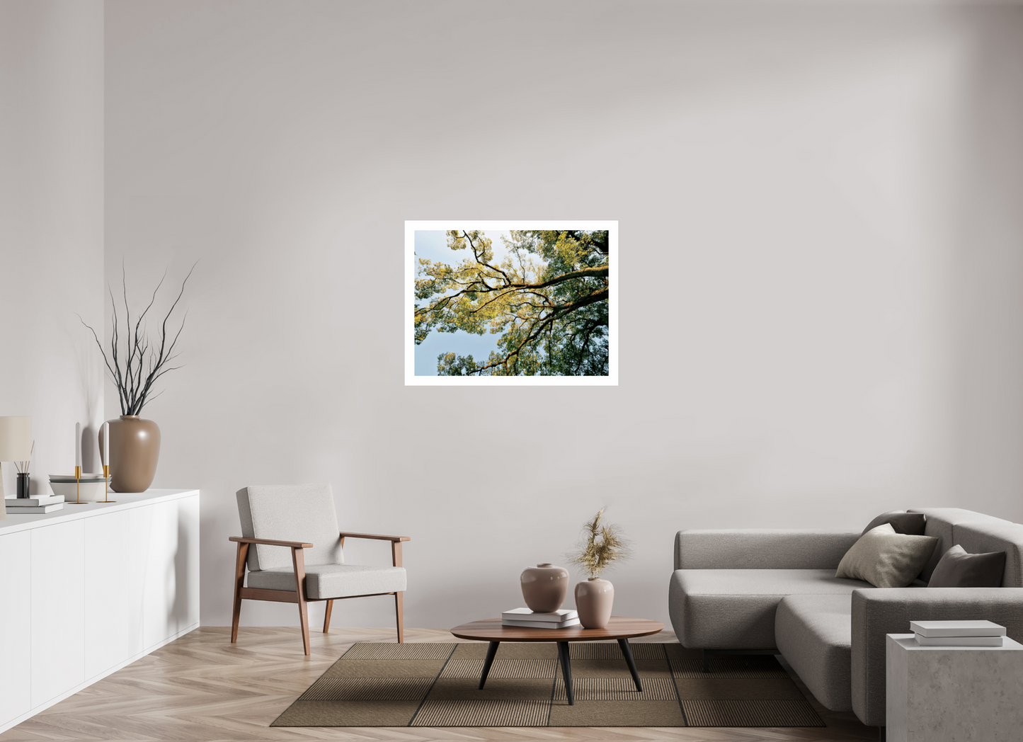 100 x 75 cm, Unframed Photo Print On Fuji Crystal DP II 5cm white border Big trees of Japan