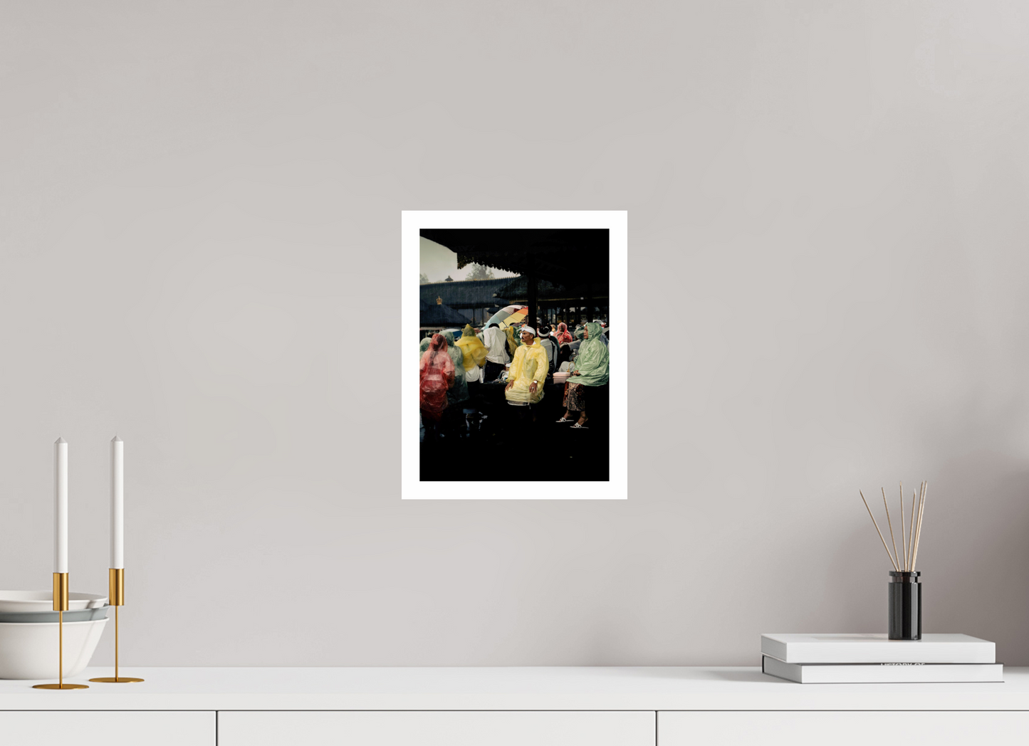 21 x 28 cm, Unframed Photo Print On Fuji Crystal DP II 2cm white border Sitting out the rain