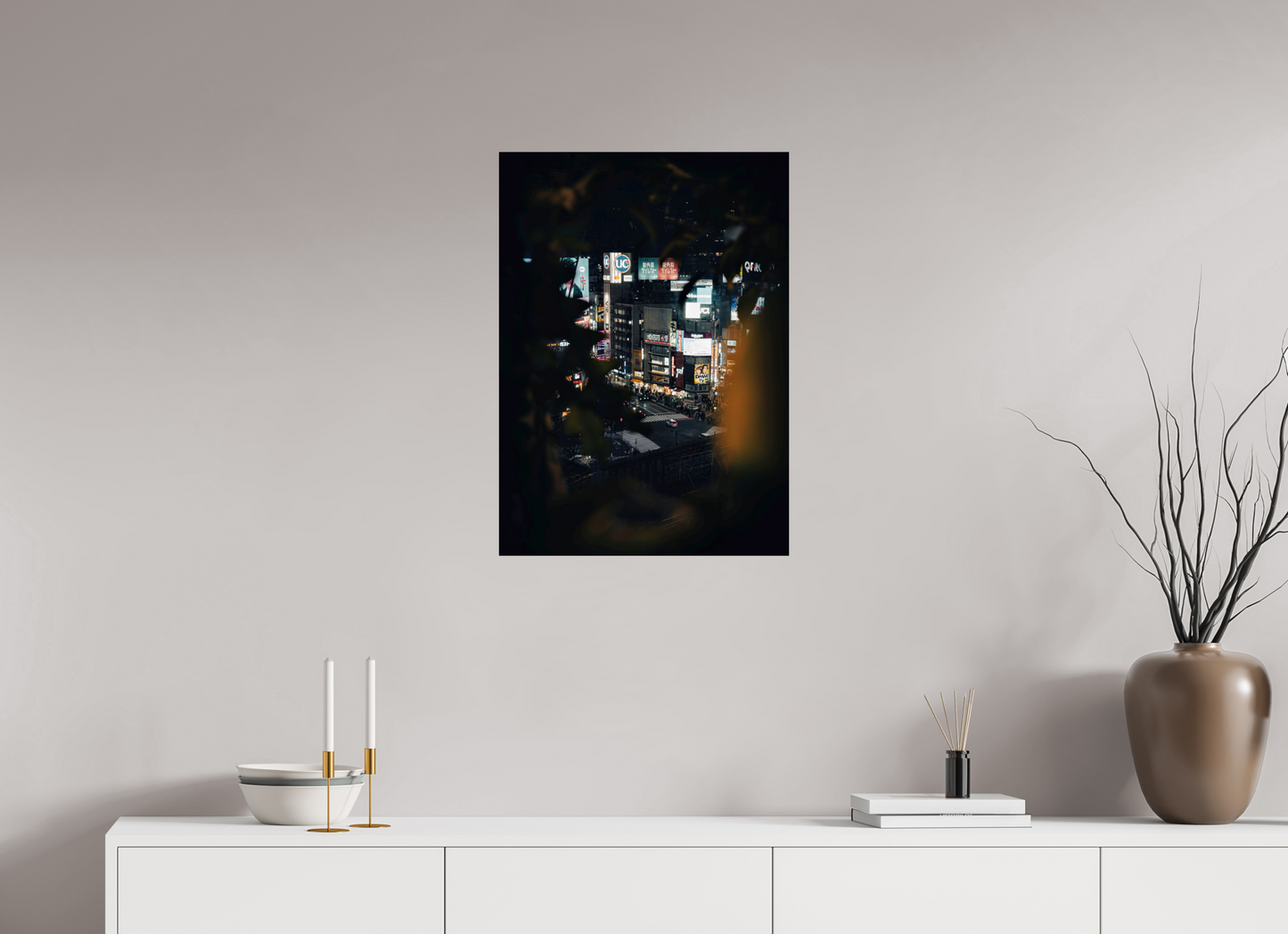 50 x 69,6 cm, Photo Print On Fuji Crystal DP II Shibuya Crossing through the palm