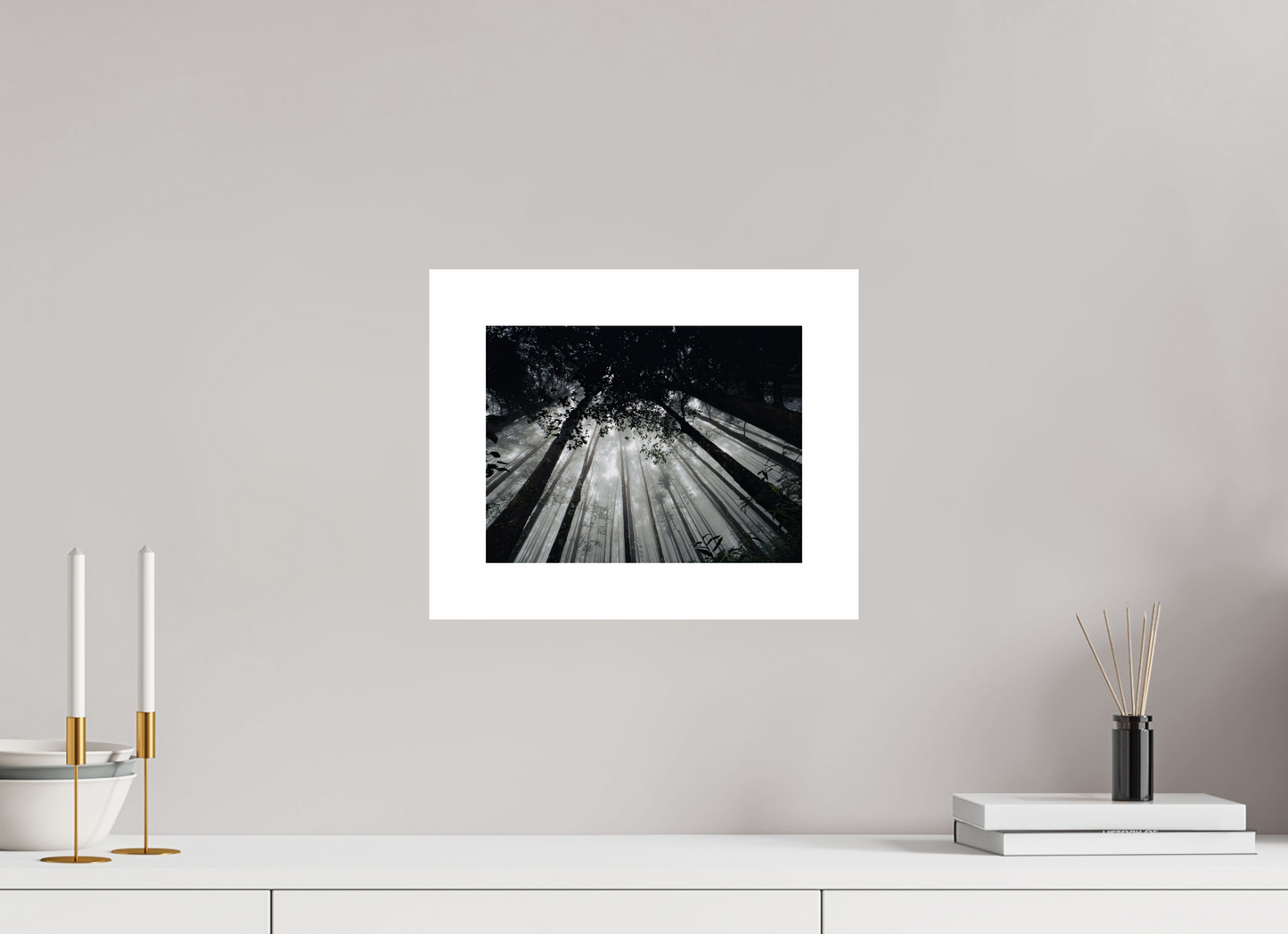 28 x 21 cm, Unframed Photo Print On Fuji Crystal DP II 5cm white border The morning forest