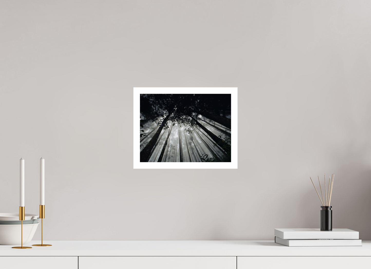 28 x 21 cm, Unframed Photo Print On Fuji Crystal DP II 2cm white border The morning forest