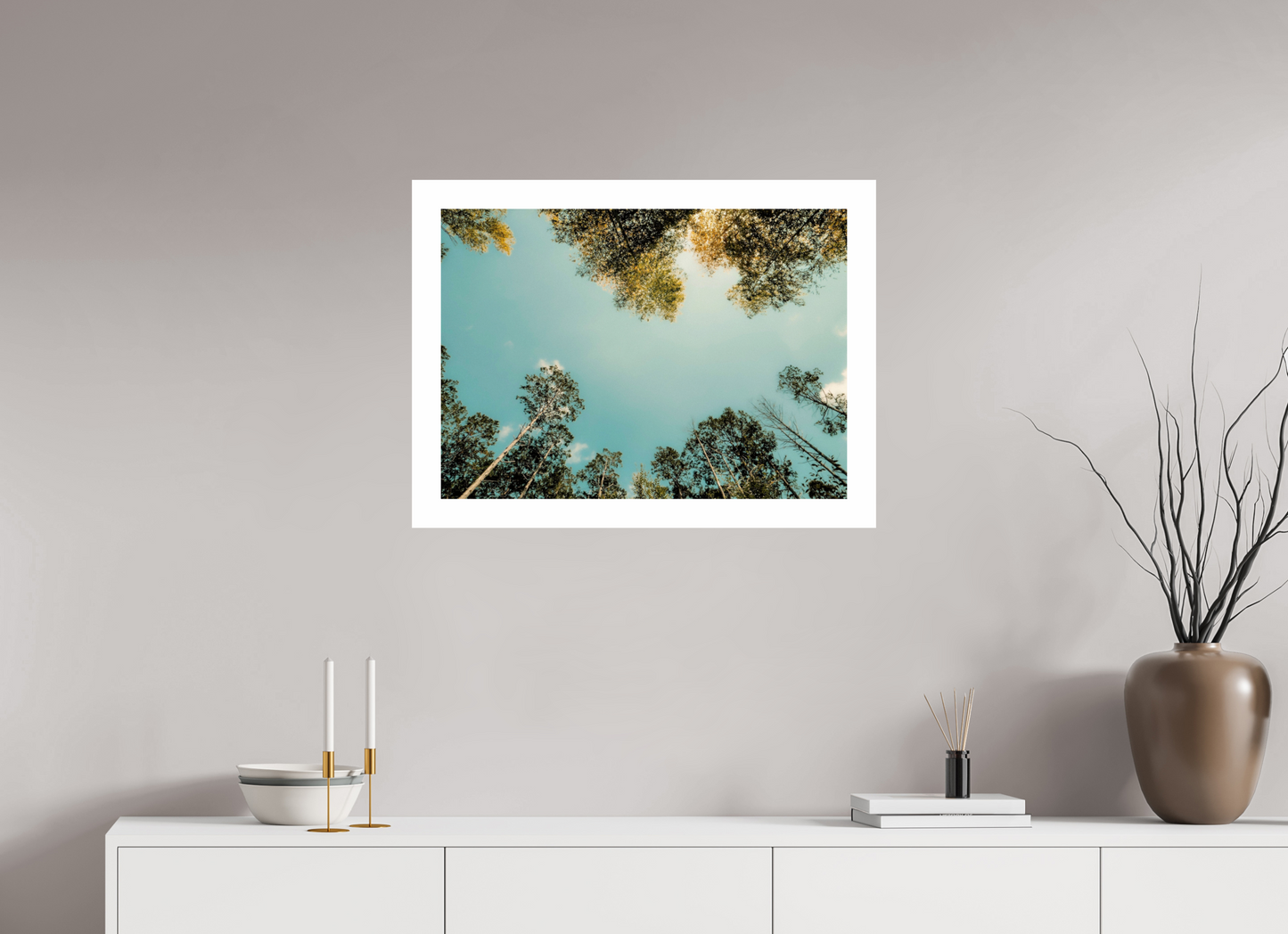 70 x 50 cm, Unframed Photo Print On Fuji Crystal DP II 5cm white border Reflected trees